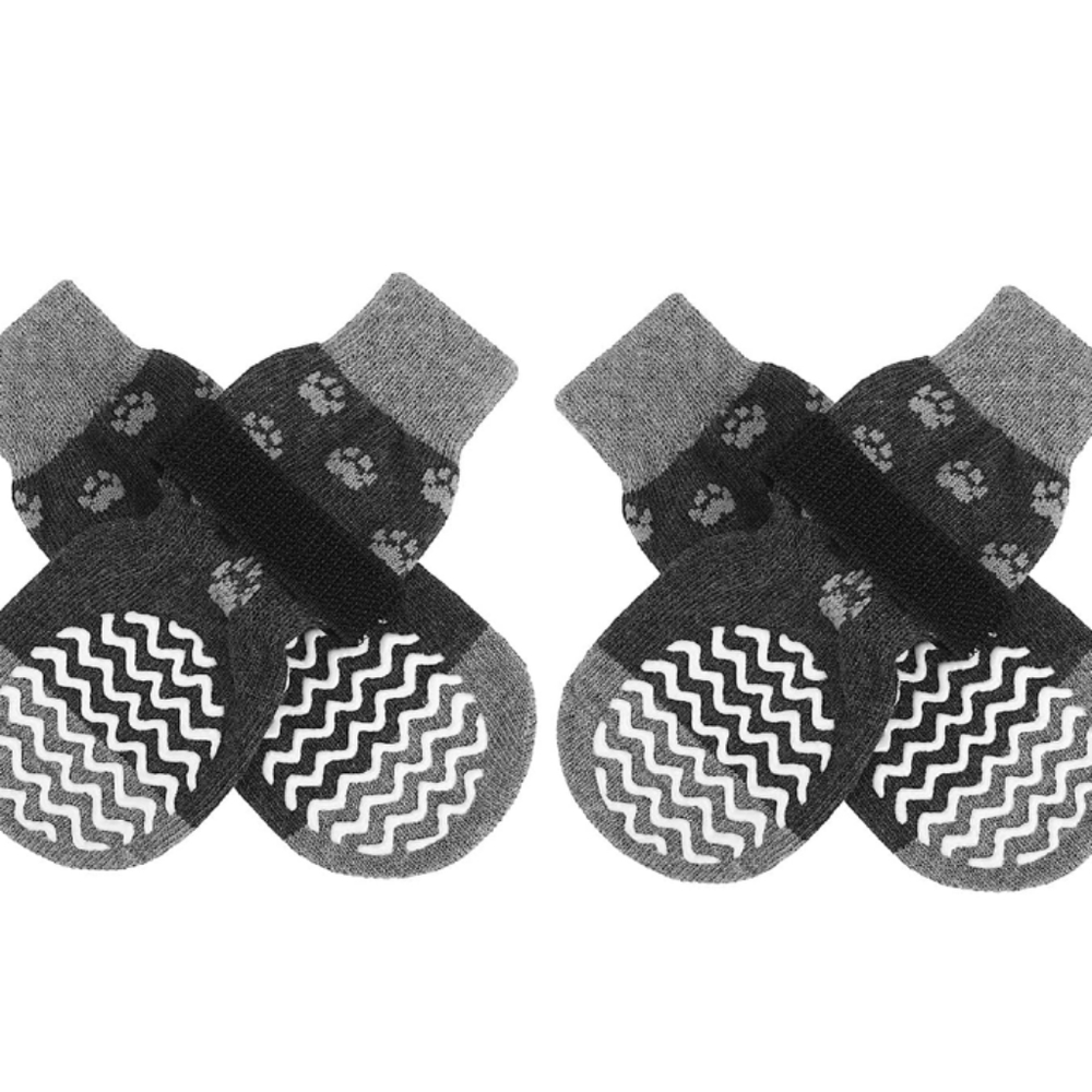 Anti-Slip Dog Socks, Double Sided Traction Control Paw Protector, 2 Pairs Medium
